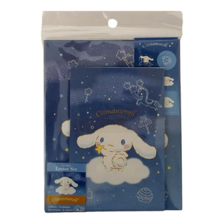 Kit Papel De Carta + Envelope + Adesivo - Cinnamoroll Blue