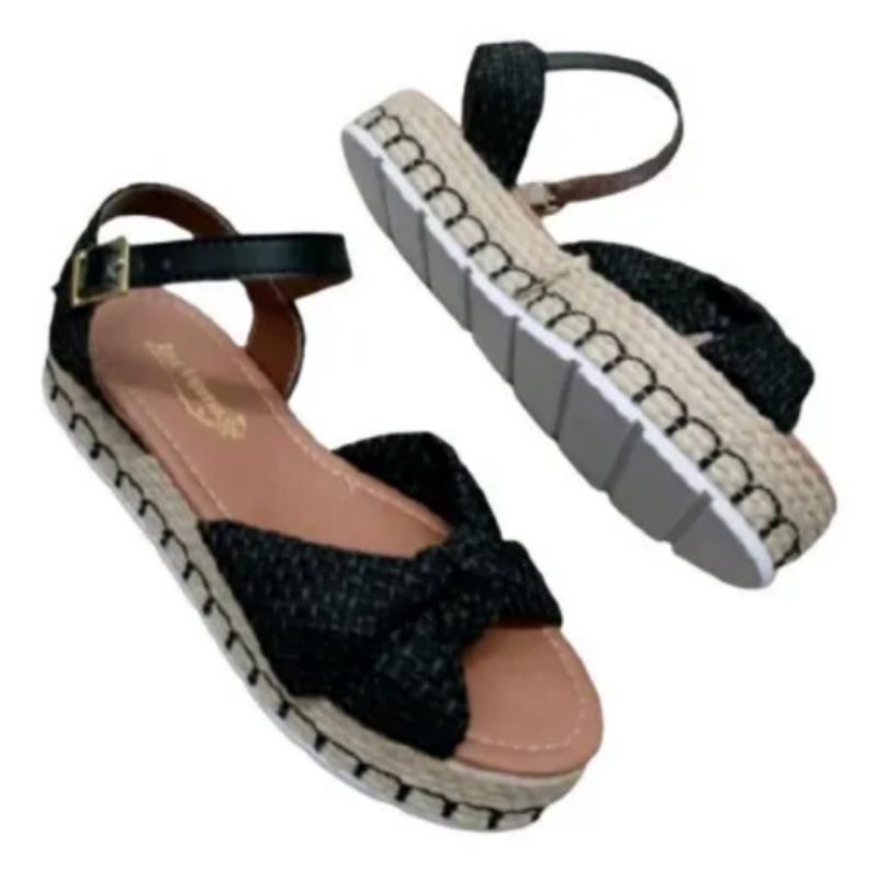 Sandália Plataforma Feminina Preta F