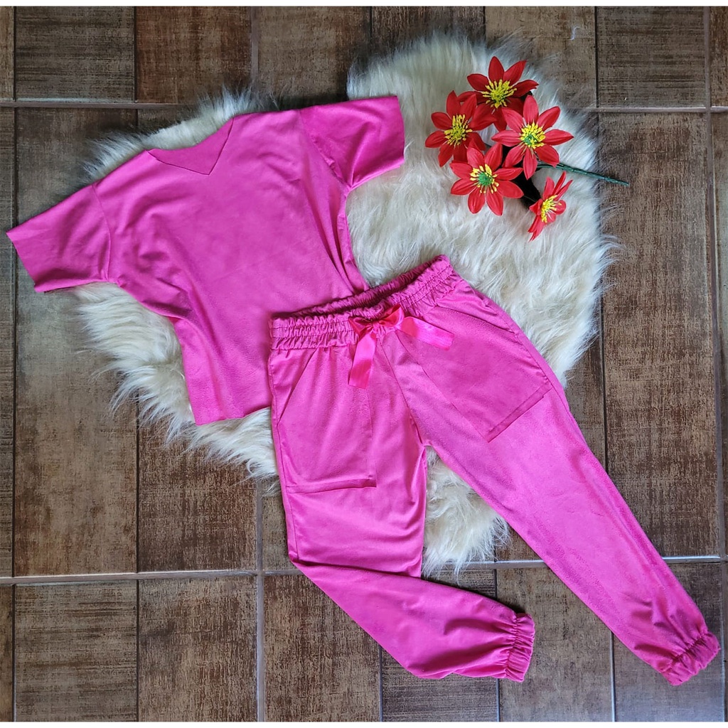 Conjunto calça sale e blusa infantil