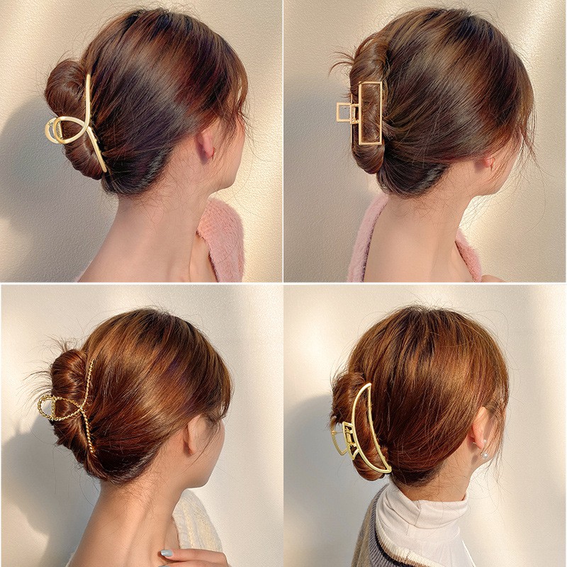 Grampo De Cabelo Feminino De Metal Dourado