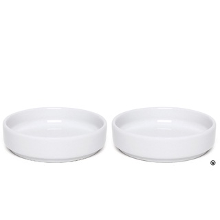 Kit 2 Pratos Para Gatos de Porcelana Comedouro Raso 200ml