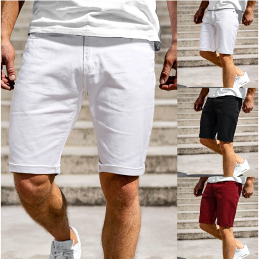 Kit 3 Shorts Slim Masculino Branco