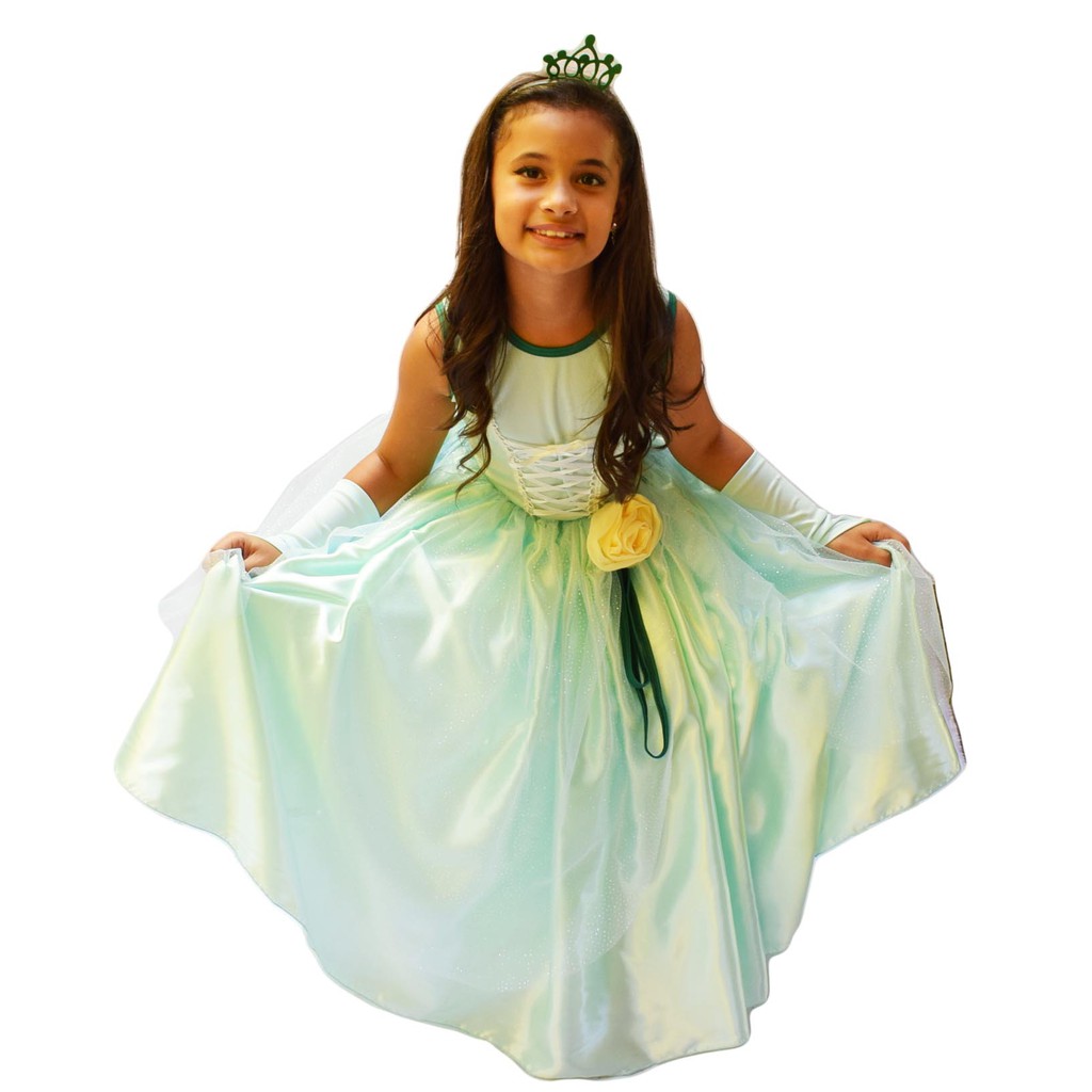 Fantasia Princesa E O Sapo Longo Com Luva E Tiara | Shopee Brasil