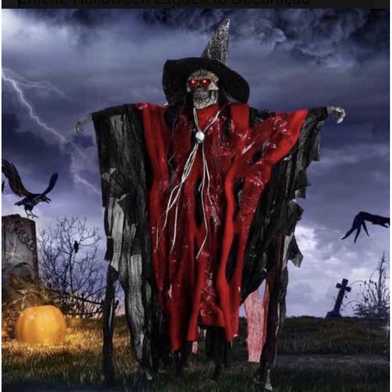 Enfeite Halloween Esqueleto Decoração Adereços Assustador