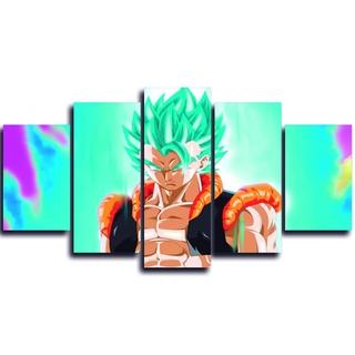 Quadro Decorativo 5 peças Mosaico quite kit Modular Vegeta Vedita Freeza  Broly Dragon Ball Super Z Kai Goku Bulma Majin Boo Bills Trunks Shen Long