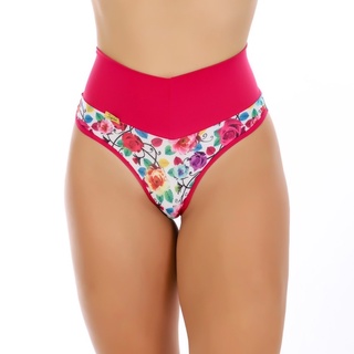 Kit 5 Calcinhas Cinta Modeladora Cós Alto Fio Dental Duplo Cintura Alta Tanga calcinha Conforto.