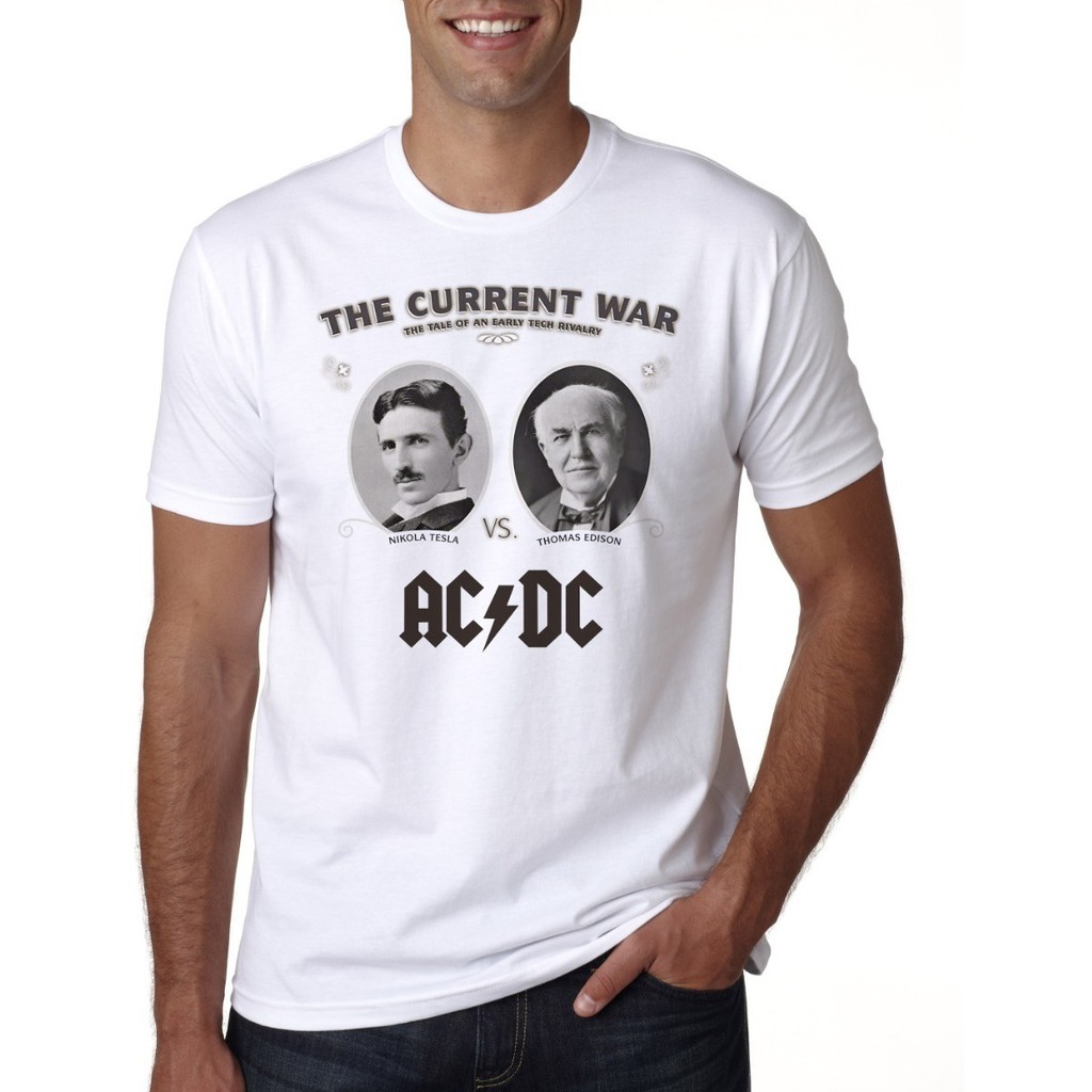 Camiseta Ac Dc Nikola Tesla Thomas Edison Física | Shopee Brasil