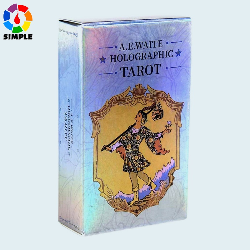Alta qualidade do jogo de tarô dourado, 12x7, com guia de papel, cartas  clássicas adivinhação, versão