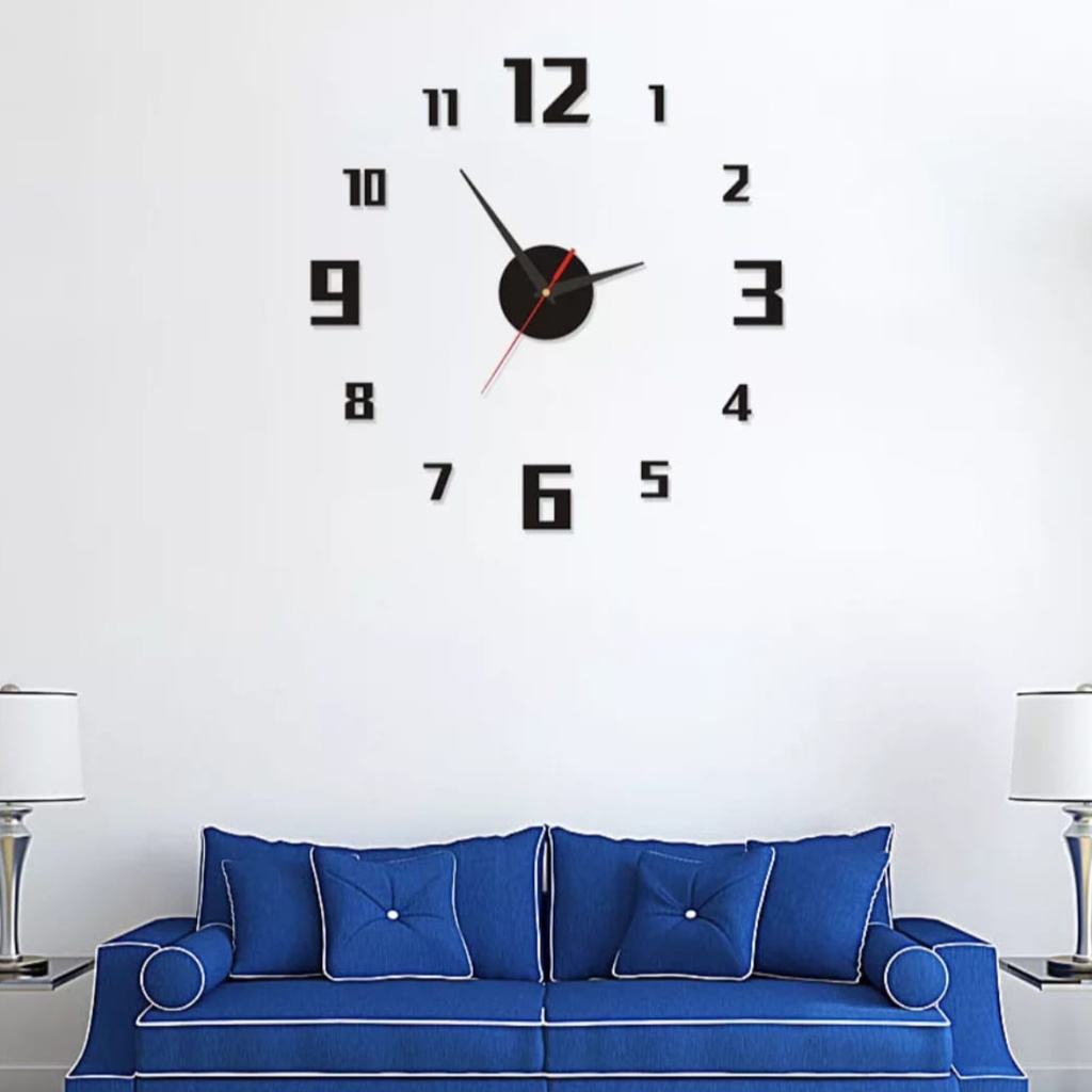 Relógio De Parede Grande Tipo 3D Luxo Adesivo Autocolante Decoração ...