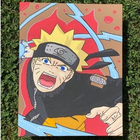 Naruto poster uzumaki naruto pintura em tela hyuugahinata