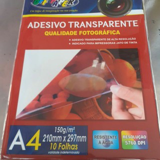 Papel Contact Adesivo Transparente Em Folhas - 6 folhas 45 x 30