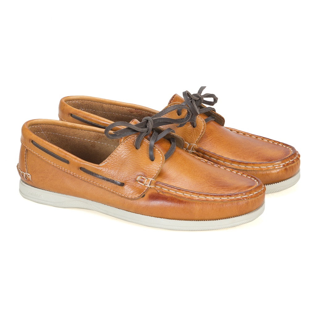 Sapato Driver em Couro Sider Caramelo Casual Masculino Mocassim Esporte Fino Urbano de Cadarço Lançamento Ref 4000