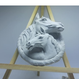 Cavalo e Seu Filho Escultura de Cimento Decoração MALEOGA