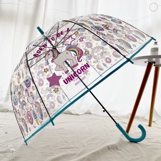 Guarda-chuva infantil, guarda-chuva arqueado automático transparente com  bolha de cúpula com lindo desenho de nuvem de arco-íris, guarda-chuva  infantil transparente de desenho animado