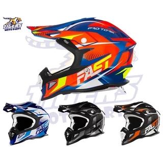 Capacete de Trilha Motocross Cross Fast Fantasy Enduro Pro Tork Azul Pala com Regulagem Off Road