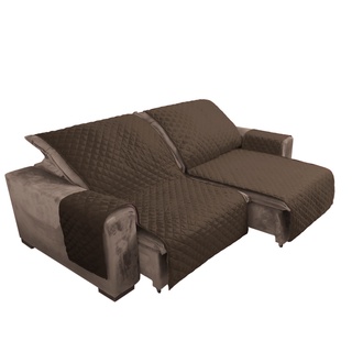 Protetor capa de para sofá king reclinável 1,80m x 2,40m com porta objetos modelo elegance