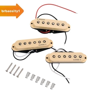 Brbaosity1 Bobina De Captador Alnico V Para Guitarra / Humbucker Com Captador De Pescoço Ponte Média Set Para St Bege