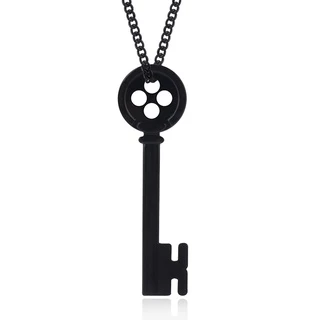 Colar Preto Coraline Com Pingente Para Chaves/Vestimenta/Animação
