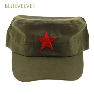 BLUEVELVET Vintage Unisexo Tecido De Algodão Estrela Vermelha Chapéus Militares