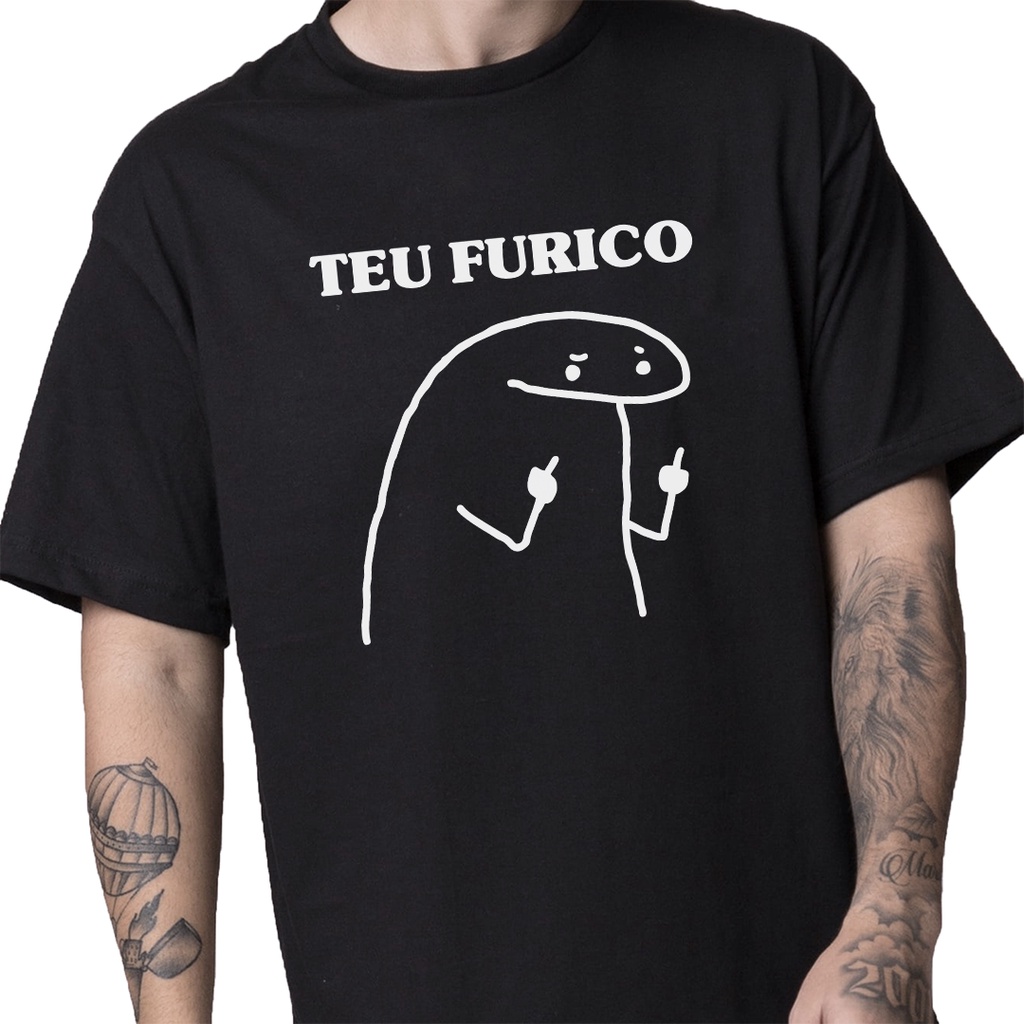 Camiseta masculina Street wear meme flork estampa grande teu furico