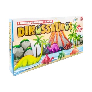 Jogo Quebra-Cabeça Dinossauros 4 em 1 GGB