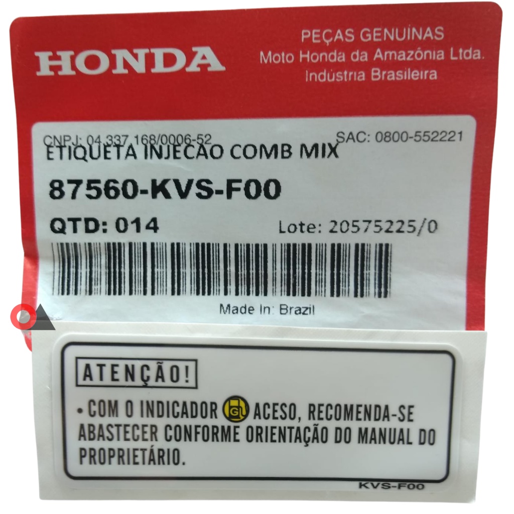 Adesivo Etiqueta Pneu Original Moto Honda Cg 150 / 160