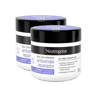 Kit 2 Hidratantes Facial Neutrogena Face Care Intensive Antissinais Reparador 100g