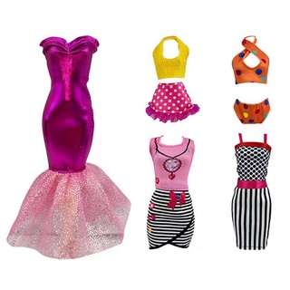 NK 5 Pçs/Set Moda Mix Estilo Boneca Brasão Partido Vestido Vestido Princesa  Saia Acessórios Roupas para Barbie Boneca DIY Brinquedos - AliExpress