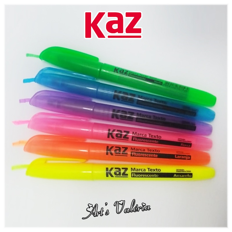 Pincel Marca Texto Fluorescente Kaz Shopee Brasil