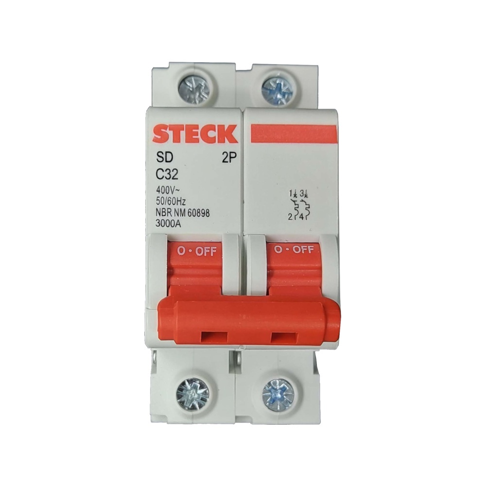 Disjuntor 32A Bipolar Bifasico 2P Din Curva C SD62C32 / SDD62C32 ...