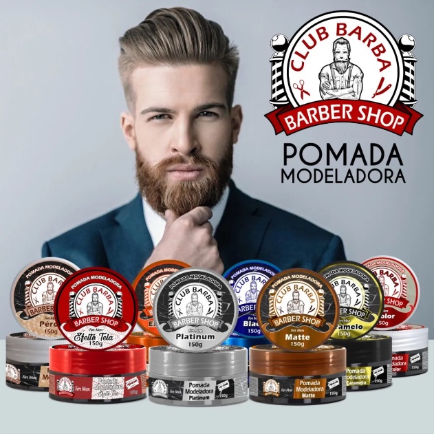 Pomada Modeladora Fixadora Cabelo Bigode Barba Club Barber Valor de Revenda 150g Promo o