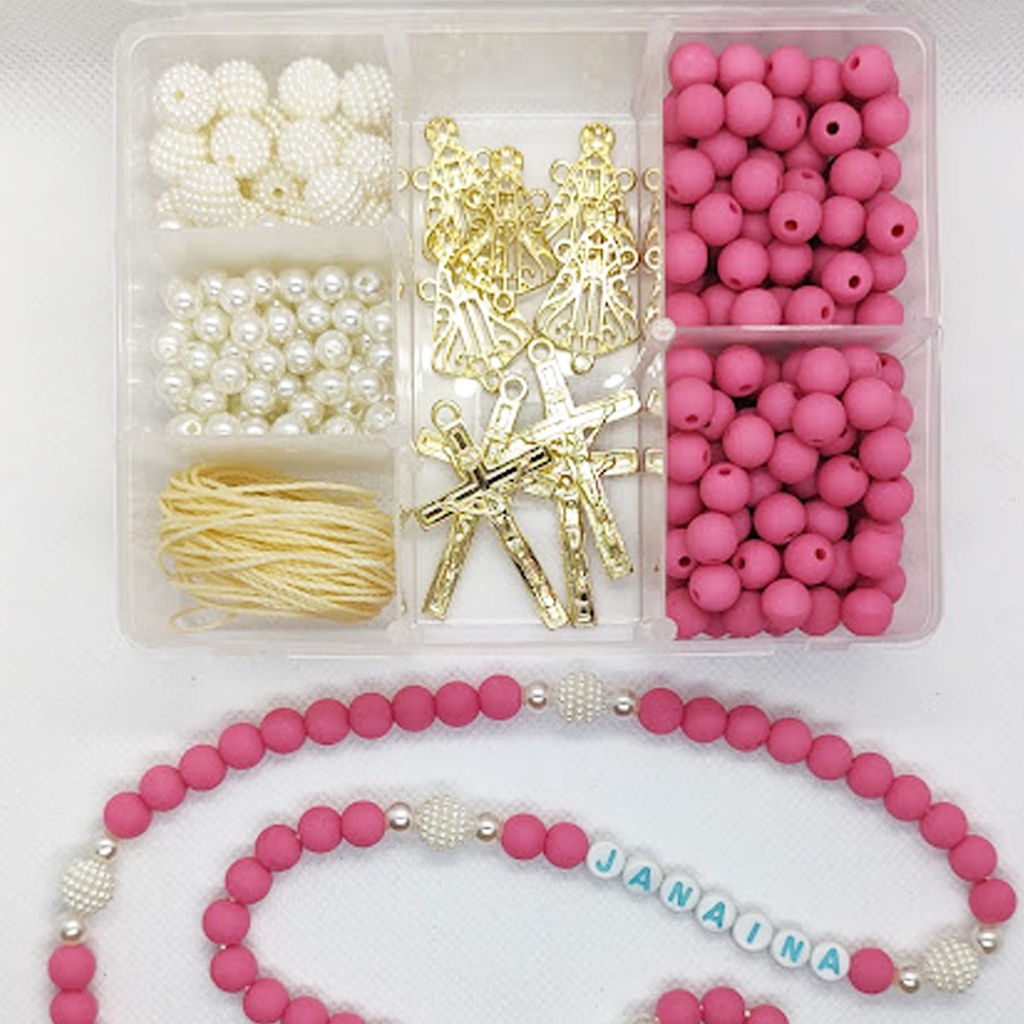 Kit Missangas Bolinhas Para Terço Nossa Senhora Artesanato