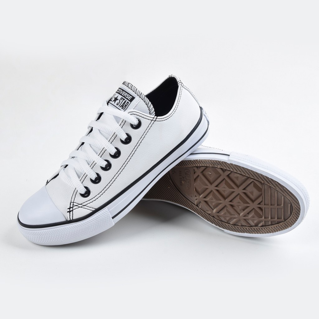 Tênis Converse All Star Branco Couro Sintetico Feminino e