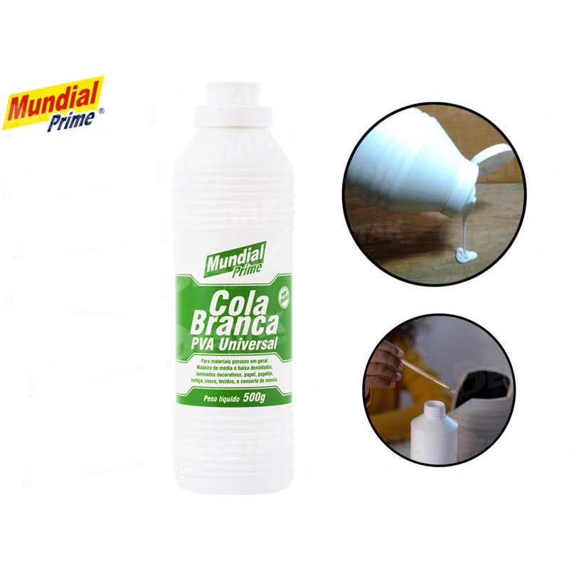Cola Branca Extra Escolar Artesanato Papelão Tecido 500 Gramas | Shopee ...