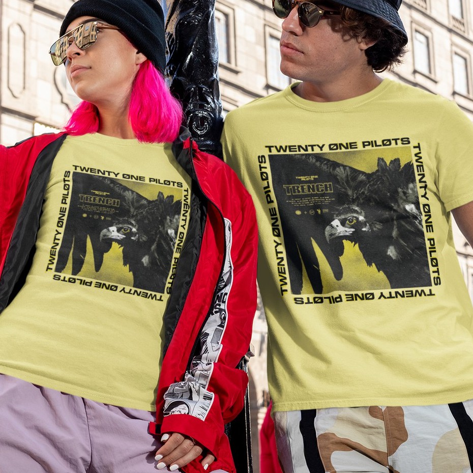Twenty One Pilots Trench Yellow - Camiseta Unissex E Baby Look 100% Poliéster