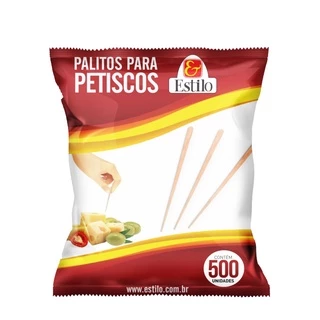 500 Palito Espeto para Petisco Lanche Hambúrguer 9cm