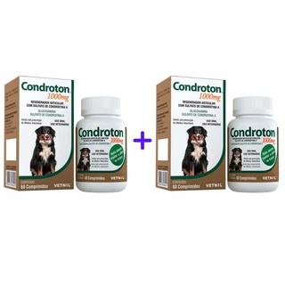 Combo Regenerador Condroton 1000mg 60cp Vetnil 2 Unidades