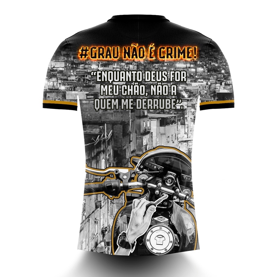 Camisas Camiseta Moto Favela Quebrada Grau Não É Crime