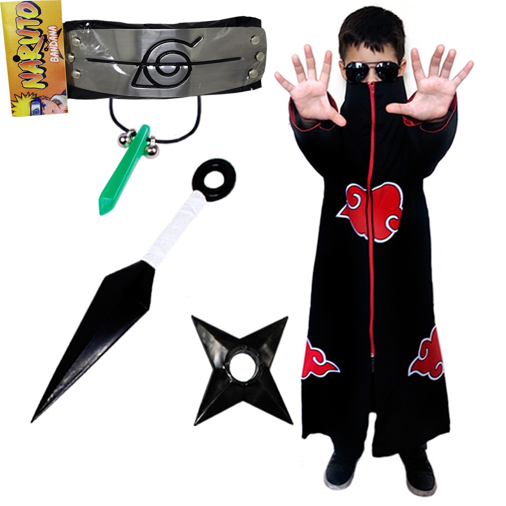 Bandana Akatskuki Nuvem Itachi Colar com Kit Ninja Uchiha em Promoção na  Americanas