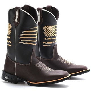 Botas Texanas Masculina Country Bico Quadrado Rodeio