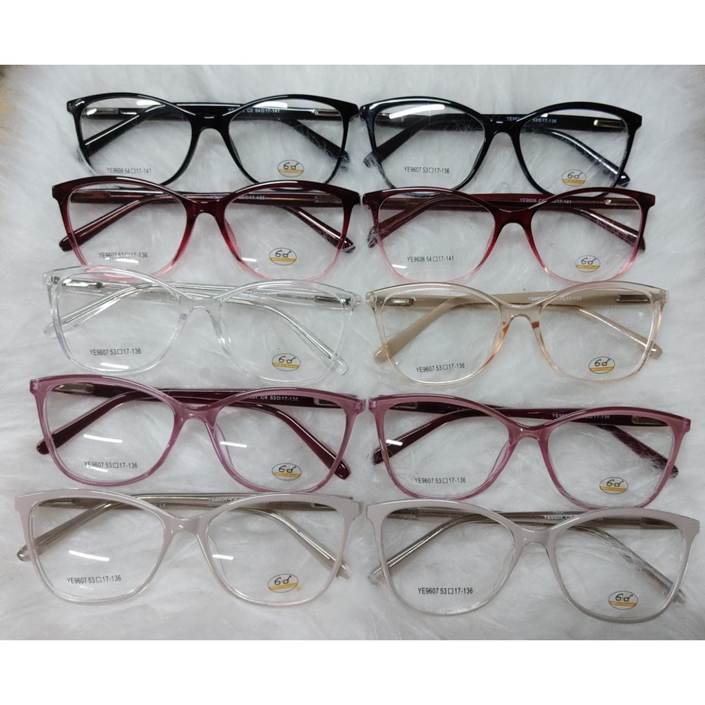 Óculos Kit x 10 Peças Armação Óculos sem Grau em TR90 Feminino Cores ...