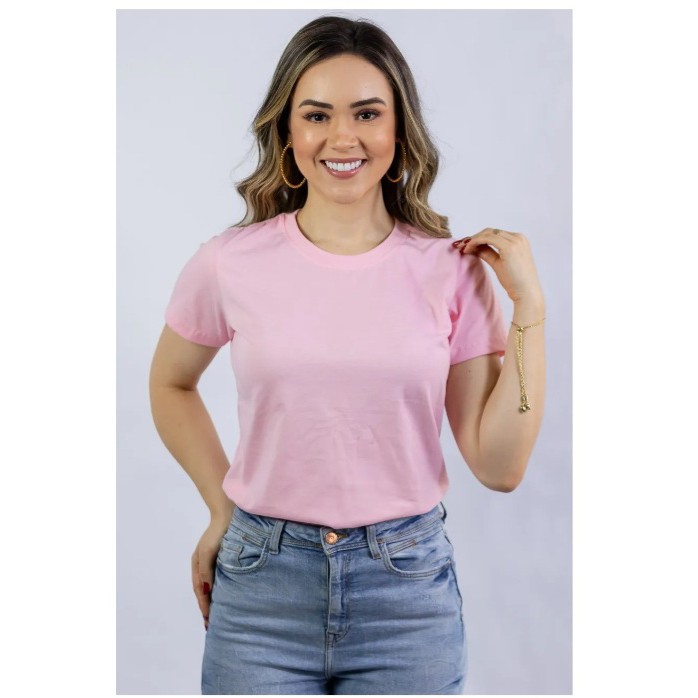 Camiseta t shirt rosa beb lisa Shopee Brasil