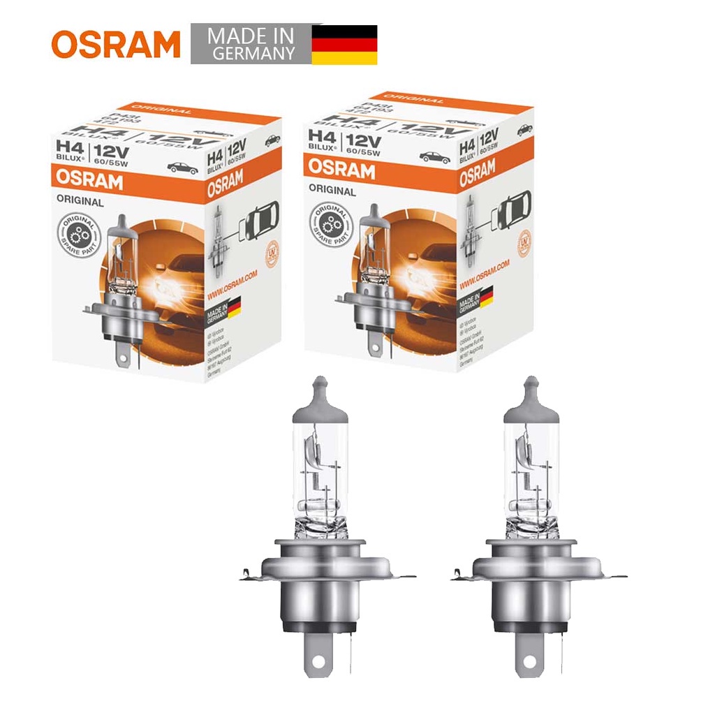 Kit Par Lâmpadas Osram Original H4 Bi-iodo Farol Alto Baixo.