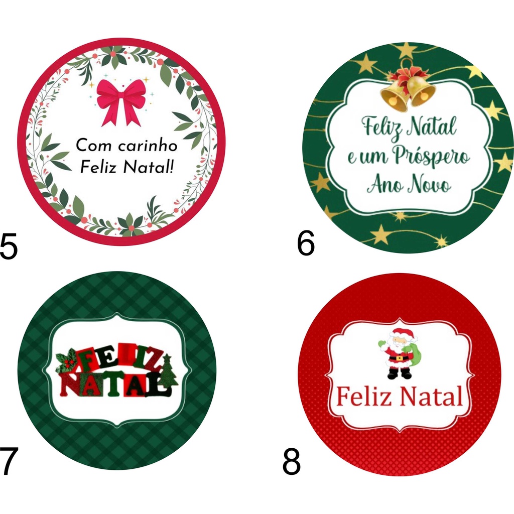 Tag de Agradecimento Feliz Natal e Próspero Ano Novo 5 cm