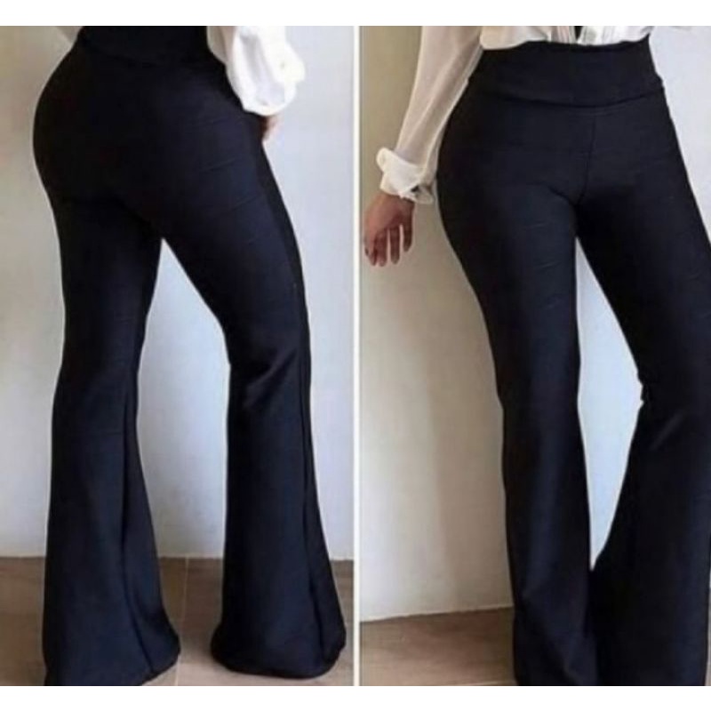 Calça flare hot sale tecido