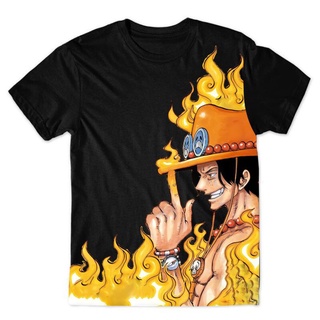 Camisa Camiseta Impressão 3D Full One Piece Anime Personagem Ace