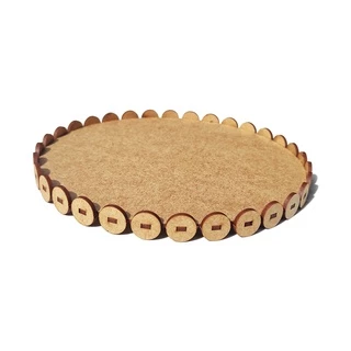Kit com 3 bandejas redonda de pérolas 1 fileira em MDF