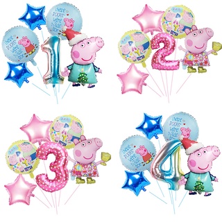 Desenhos para colorir da Peppa Pig com balões - Desenhos para
