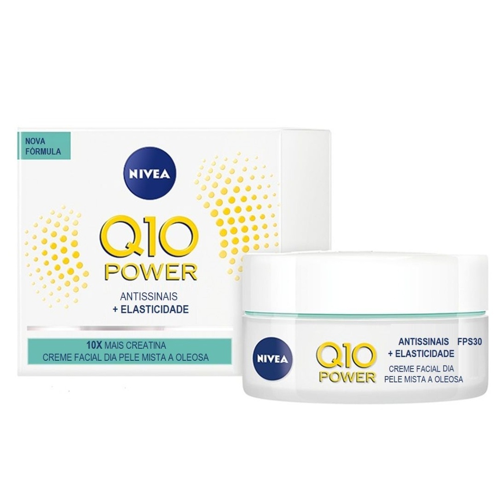 Nivea Creme Facial Dia Q10 Power Antissinais FPS30 Pele Mista/Oleosa ...