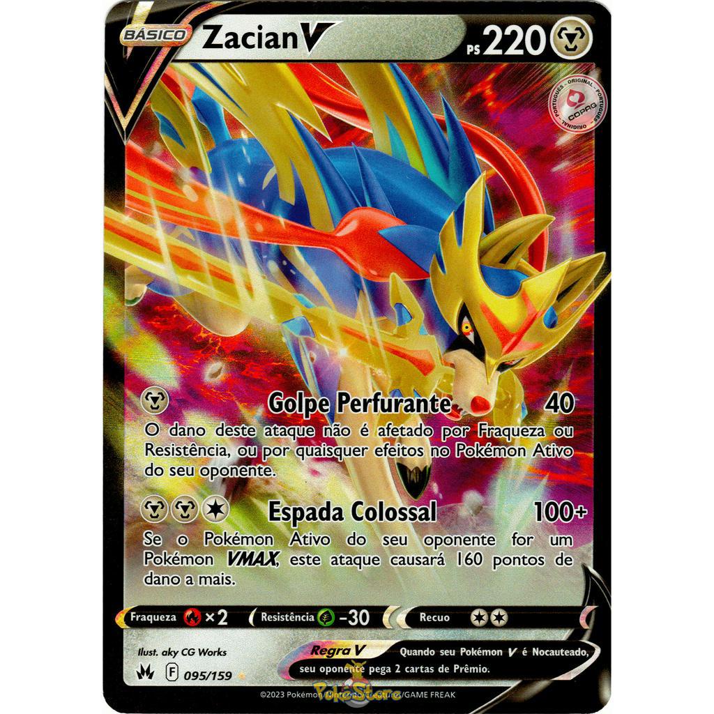 Carta Pokemon Zacian V Português 016/025 Card Original Copag - Celebrações  - Pronta Entrega - Escorrega o Preço